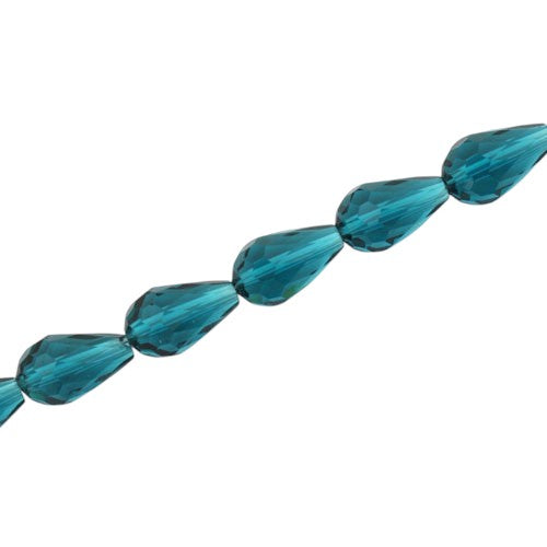 15 X 10 MM TEARDROP BEADS CRYSTAL TEAL - 48 PCS