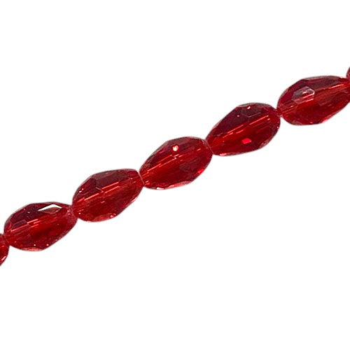 15 X 10 MM TEARDROP BEADS CRYSTAL RED - 48 PCS
