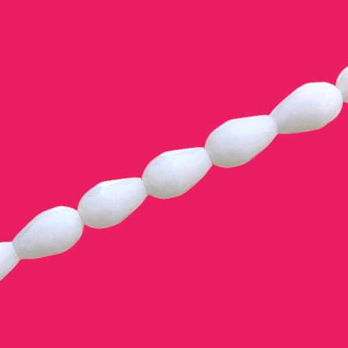 15 X 10 MM TEARDROP BEADS CRYSTAL WHITE - 48 PCS