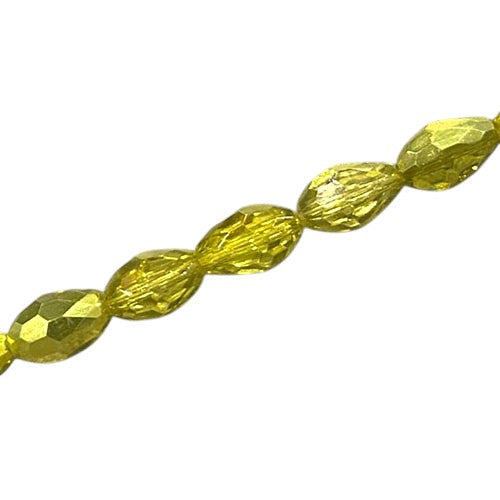 15 X 10 MM TEARDROP BEADS CRYSTAL / METALLIC YELLOW - 24 PCS