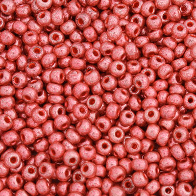 #6/0 ROCAILLES - APPROX 40G - METALLIC TERRA PINK