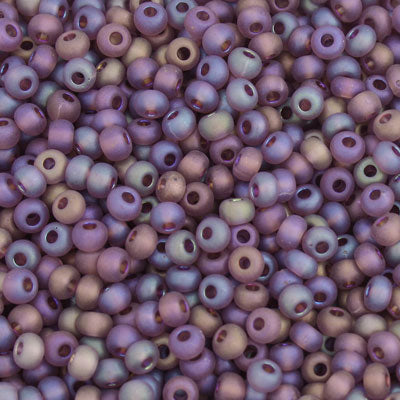 #6/0 ROCAILLES - APPROX 40G - MATTE AMETHYST  RAINBOW