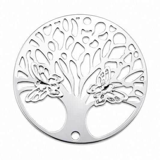 40 MM SILVER FILIGREE TREE OF LIFE CONNECTOR - 1PC