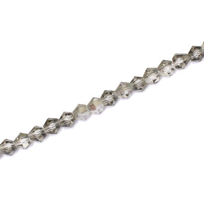 3MM CRYSTAL BI-CONE STRANDS - APPROX 125/PCS - BLACK DIAMOND