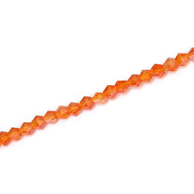 3MM CRYSTAL BI-CONE STRANDS - APPROX 100/PCS - DARK ORANGE AB