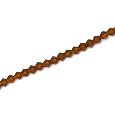 3MM CRYSTAL BI-CONE STRANDS - APPROX 100/PCS - DARK TOPAZ