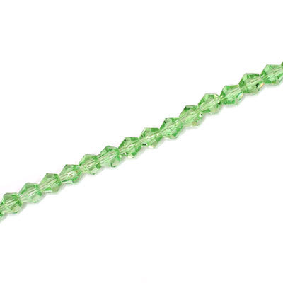 3MM CRYSTAL BI-CONE STRANDS - APPROX 145/PCS - LIGHT GREEN