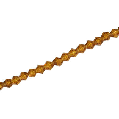 3MM CRYSTAL BI-CONE STRANDS - APPROX 125/PCS - LIGHT TOPAZ