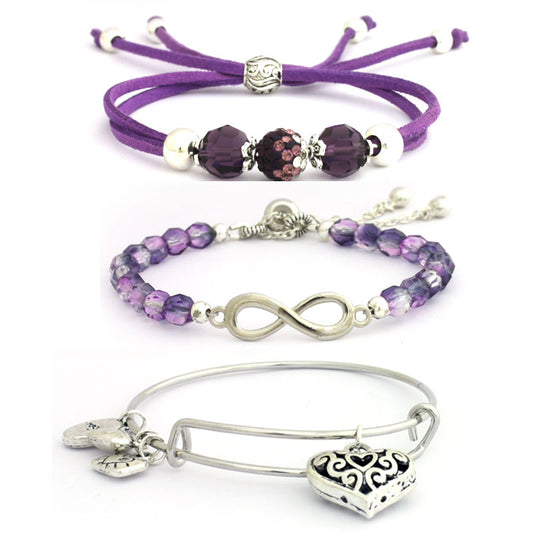 3 BRACELET SET KIT - PURPLE