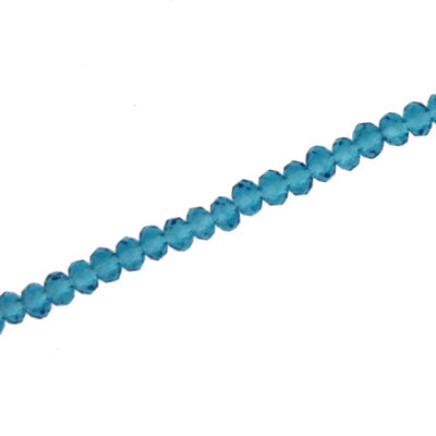 3 X 2 MM CRYSTAL RONDELLE BEADS BLUE ZIRCON - APPROX 150 / PCS