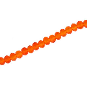 4 X 3 MM CRYSTAL RONDELLE BEADS BRIGHT ORANGE - APPROX 140 / PCS