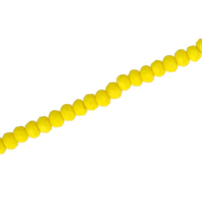 3 X 2 MM CRYSTAL RONDELLE BEADS OPAQUE BRIGHT YELLOW - APPROX 150 / PCS