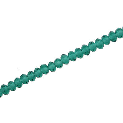 3 X 2 MM CRYSTAL RONDELLE BEADS TEAL - APPROX 150 / PCS