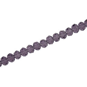 4 X 3 MM CRYSTAL RONDELLE BEADS AMETHYST -  APPROX 140 / PCS