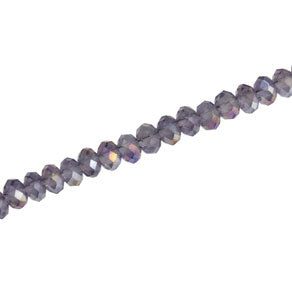 4 X 3 MM CRYSTAL RONDELLE BEADS AMETHYST AB -  APPROX 140 / PCS