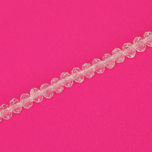 4 X 3 MM CRYSTAL RONDELLE BEADS CLEAR -  APPROX 140 / PCS