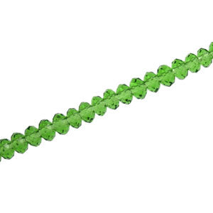 3.5 X 2.5 MM CRYSTAL RONDELLE BEADS GREEN  - APPROX 140 / PCS