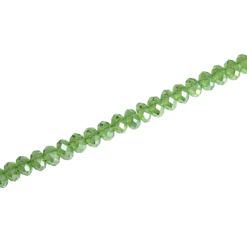 4 X 3 MM CRYSTAL RONDELLE BEADS GREEN AB -  APPROX 140 / PCS