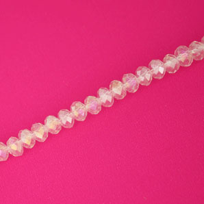 4 X 3 MM CRYSTAL RONDELLE BEADS LIGHT PINK AB -  APPROX 140 / PCS