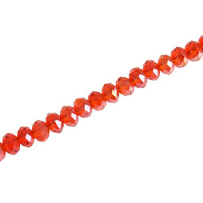 4 X 3 MM CRYSTAL RONDELLE BEADS LIGHT RED AB -  APPROX 100 / PCS