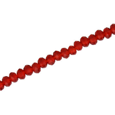 4 X 3 MM CRYSTAL RONDELLE BEADS RED -  APPROX 140 / PCS