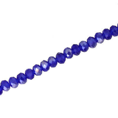 3.5 X 2.5 MM CRYSTAL RONDELLE BEADS ROYAL BLUE - APPROX 140 / PCS