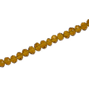 4 X 3 MM CRYSTAL RONDELLE BEADS TOPAZ -  APPROX 140 / PCS