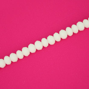 4 X 3 MM CRYSTAL RONDELLE BEADS WHITE -  APPROX 140 / PCS