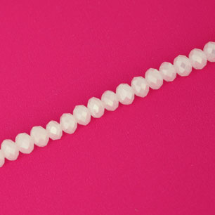 4 X 3 MM CRYSTAL RONDELLE BEADS WHITE LUSTER -  APPROX 140 / PCS