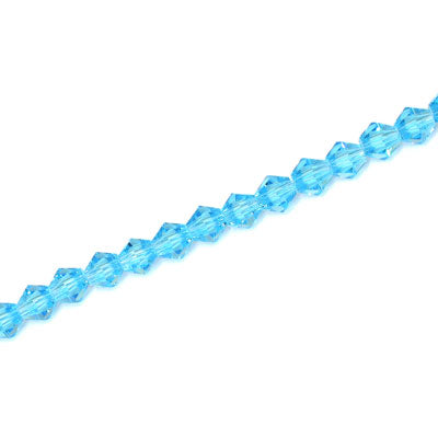 4MM CRYSTAL BI-CONE STRANDS - APPROX 98/PCS - AQUA