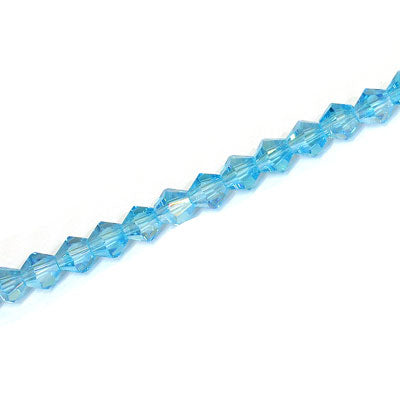 4MM CRYSTAL BI-CONE STRANDS - APPROX 98/PCS - AQUA AB