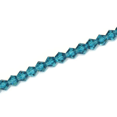 4MM CRYSTAL BI-CONE STRANDS - APPROX 98/PCS - BLUE ZIRCON