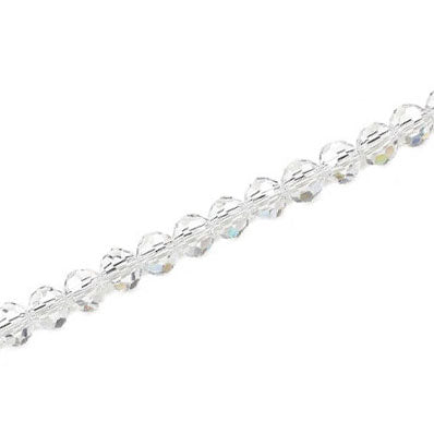 4MM FACETED ROUND CRYSTAL BEADS - APPROX 98/PCS - CRYSTAL