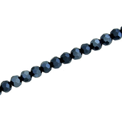 4MM FACETED ROUND CRYSTAL BEADS - APPROX 98/PCS - HEMITITE