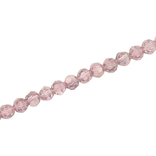 4MM FACETED ROUND CRYSTAL BEADS - APPROX 98/PCS - CRYSTAL METALLIC DUSTY PINK
