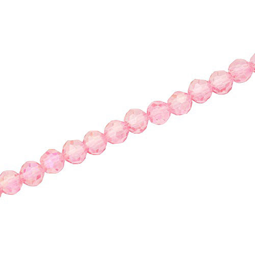 4MM FACETED ROUND CRYSTAL BEADS - APPROX 98/PCS - AB PINK