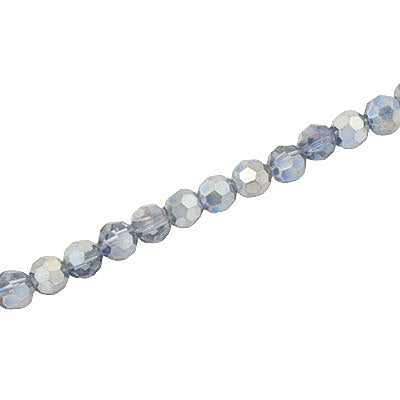 4MM FACETED ROUND CRYSTAL BEADS - APPROX 98/PCS - CRYSTAL METALLIC LIGHT BLUE