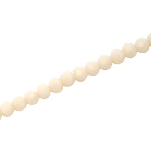 4MM FACETED ROUND BEADS - APPROX 88/PCS - IVORY