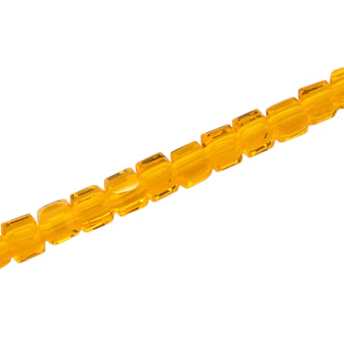 4 MM CUBE BEADS APPROX 98 PCS / LIGHT ORANGE
