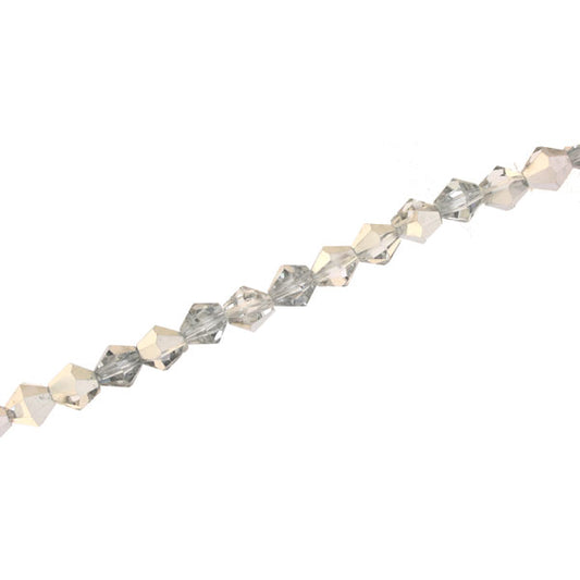 3MM CRYSTAL BI-CONE STRANDS - APPROX 118/PCS - CLEAR / SILVER