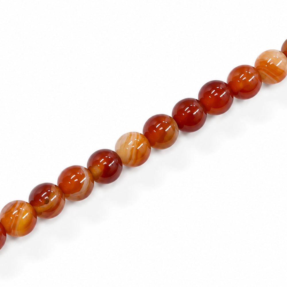 Agate Orange Beads 4mm Round Dyed – Approx 90pcs