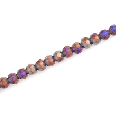 4MM FACETED ROUND CRYSTAL BEADS - APPROX 98/PCS -  PLUM AB