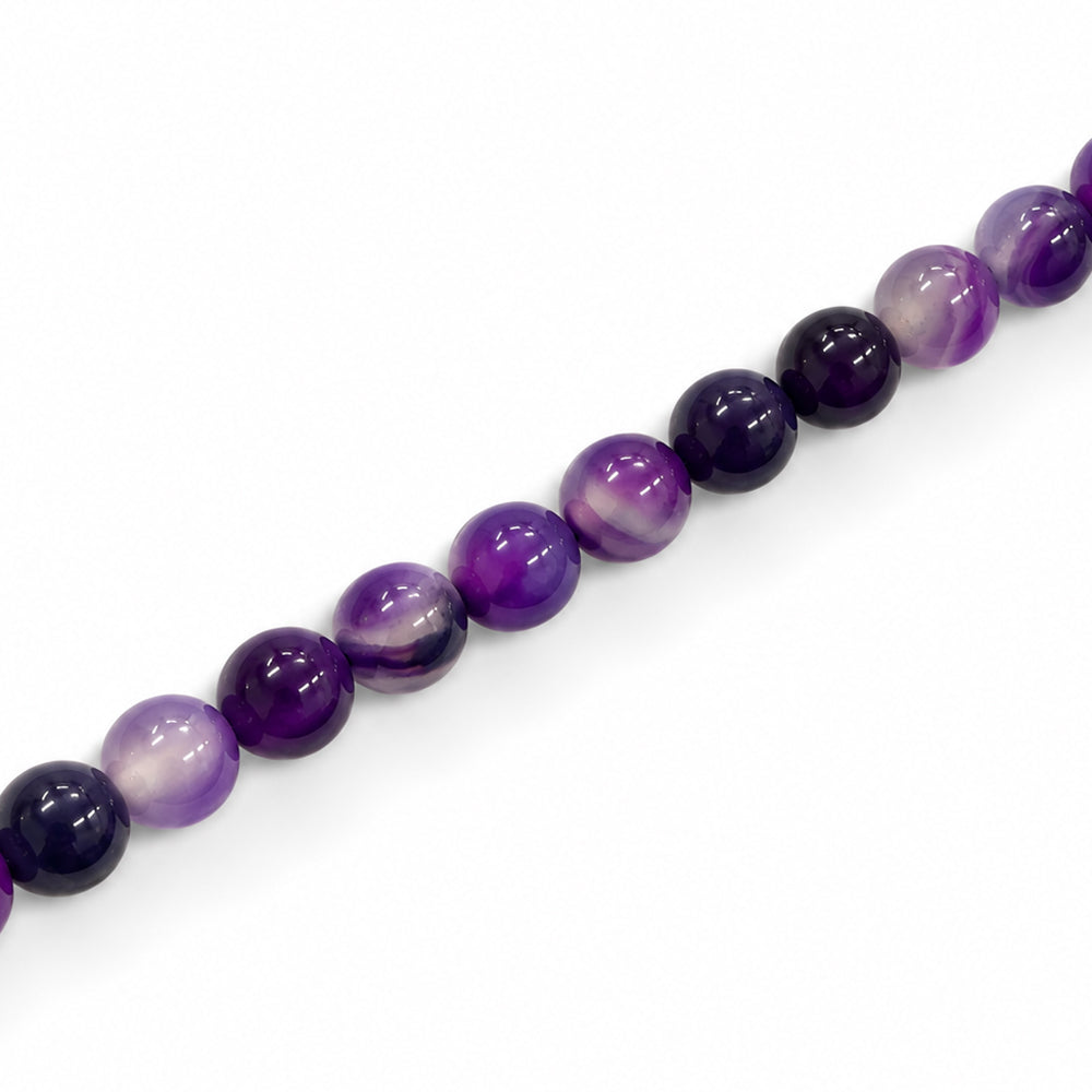 Agate Purple Beads 4mm Round Dyed – Approx 90pcs