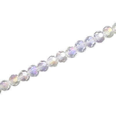 4MM FACETED ROUND CRYSTAL BEADS - APPROX 98/PCS - CRYSTAL AB