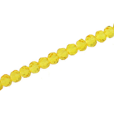 4MM FACETED ROUND CRYSTAL BEADS - APPROX 98/PCS - YELLOW