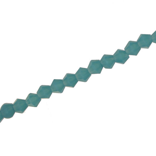 4MM CRYSTAL BI-CONE STRANDS - APPROX 118/PCS - OPAQUE AQUA