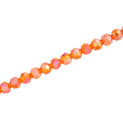 4MM FACETED ROUND CRYSTAL BEADS - APPROX 98/PCS - ORANGE AB