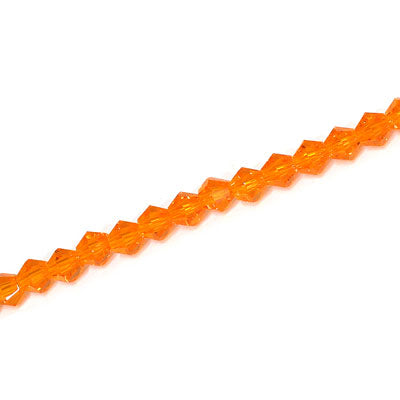 4MM CRYSTAL BI-CONE STRANDS - APPROX 98 PCS - ORANGE