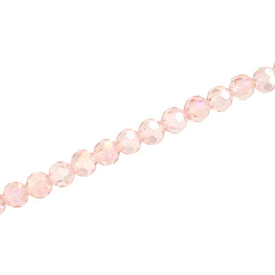 4MM FACETED ROUND CRYSTAL BEADS - APPROX 98/PCS - LIGHT PINK AB
