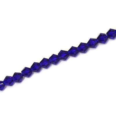 4MM CRYSTAL BI-CONE STRANDS - APPROX 98 PCS - ROYAL BLUE